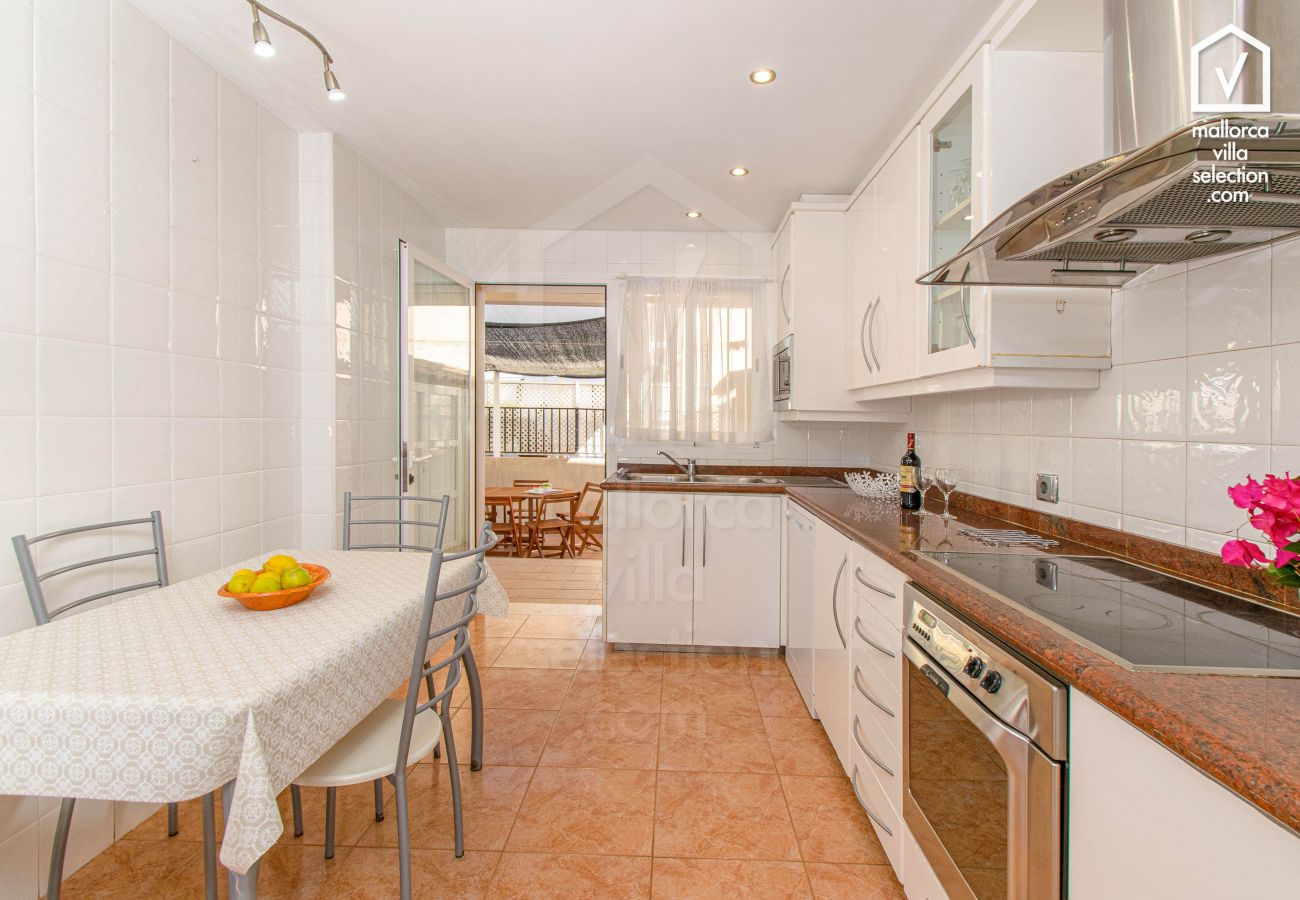 Casa adosada en Alcúdia - Maristany en Alcudia para 6 a 350m de la playa AC, Wi Fi