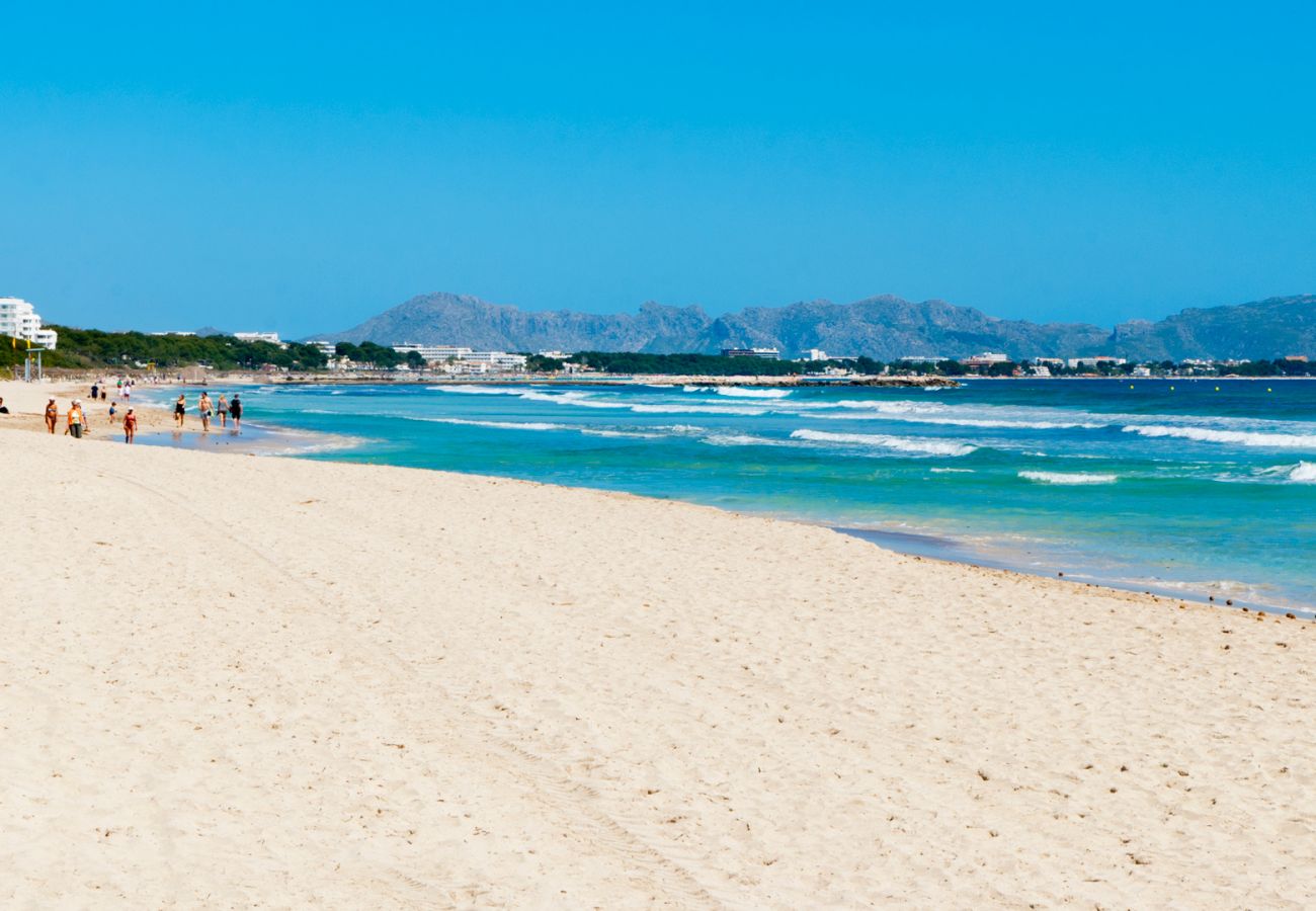 Casa en Alcúdia - Gaviotas para 6 en Alcudia a 350 de la playa con piscina