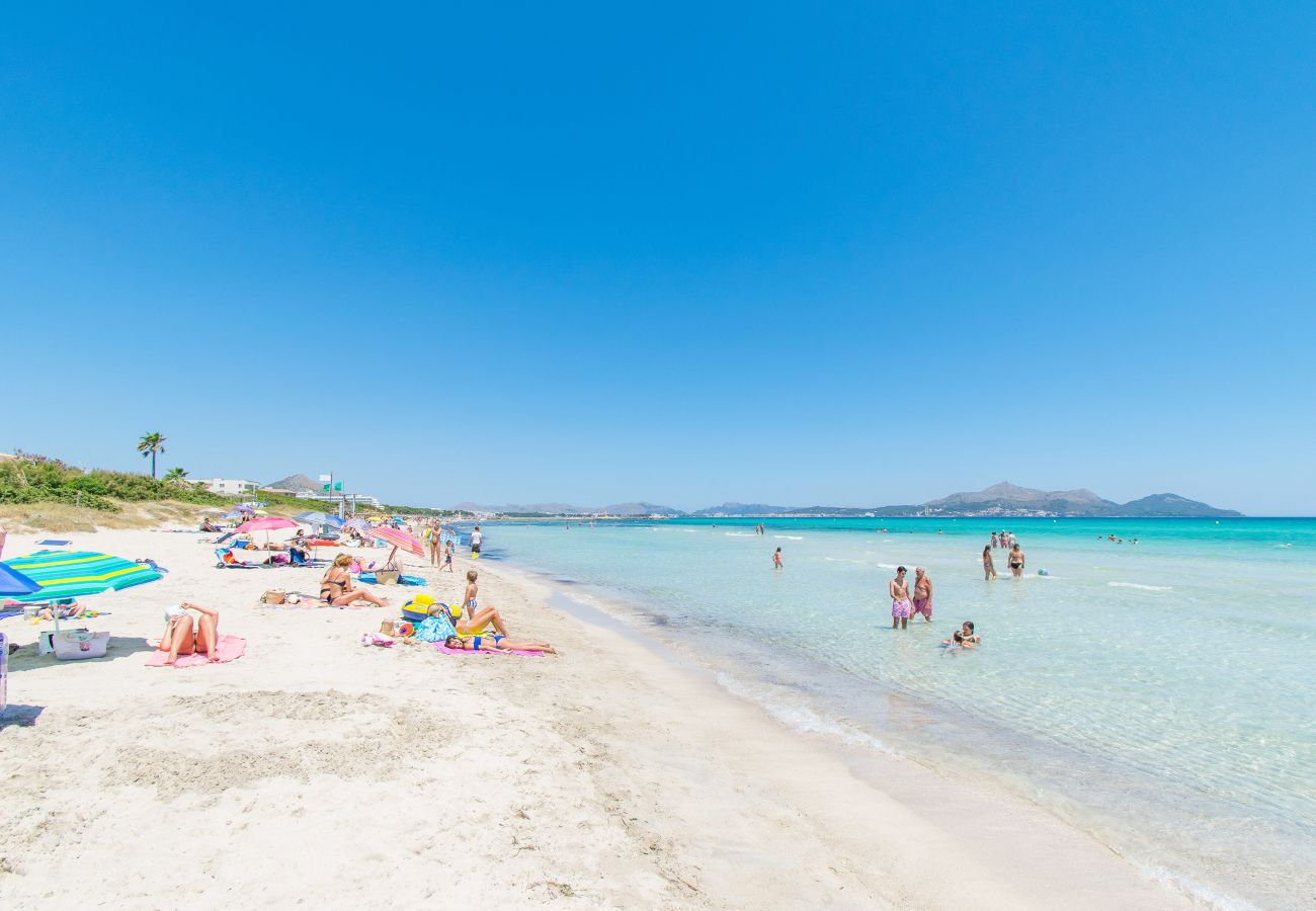 Casa en Alcúdia - Gaviotas para 6 en Alcudia a 350 de la playa con piscina