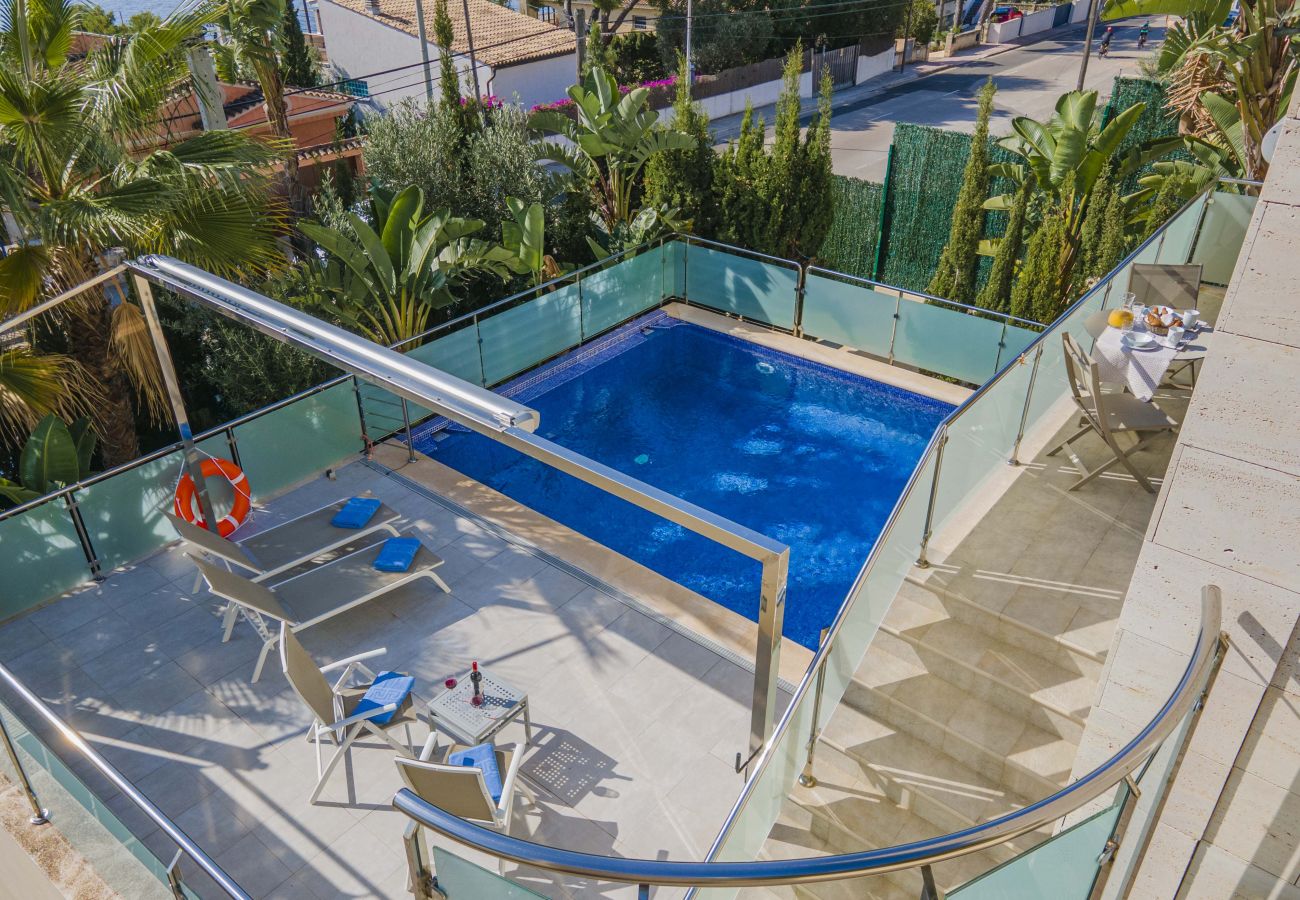 Chalet in Alcudia - Alcanada 1 für 8 mit Schwimmbad 70m vom Meer entfernt