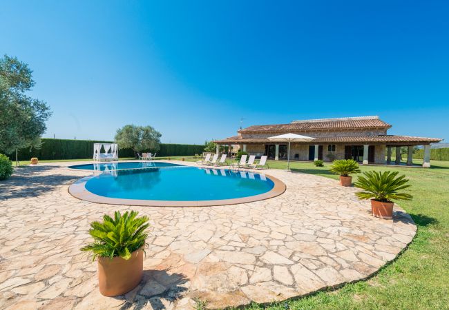 Country house in Sa Pobla - Villa SANT VICENS for 8 with swimming pool surrounded by nature