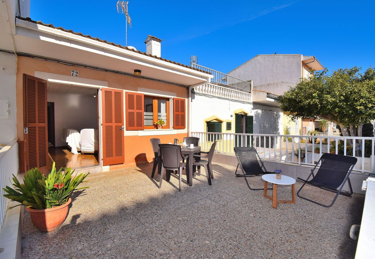 Terrasse, vacances, espace ouvert, plage, mer.