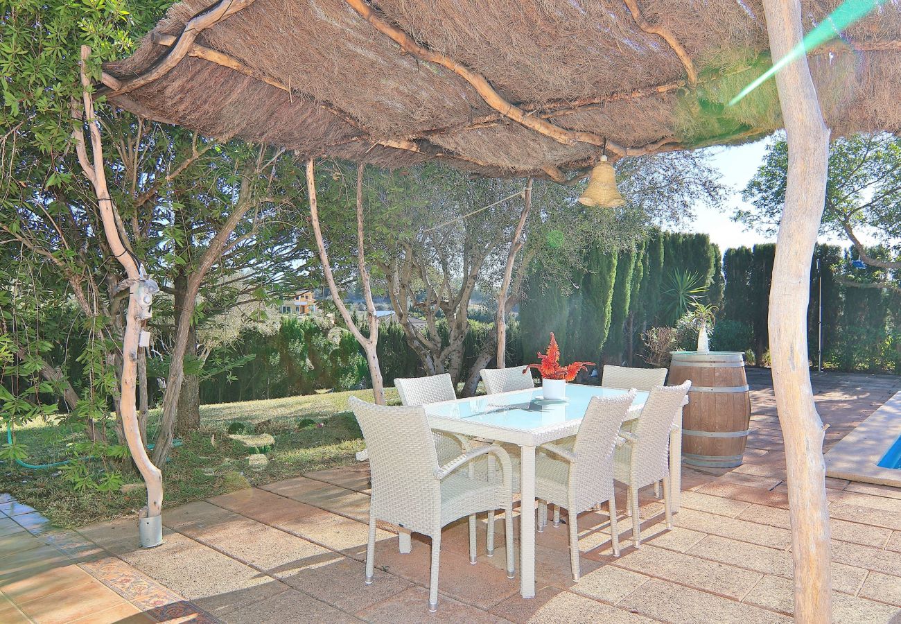 Terrasse. repos, piscine, villa, mallorque, jardin. 