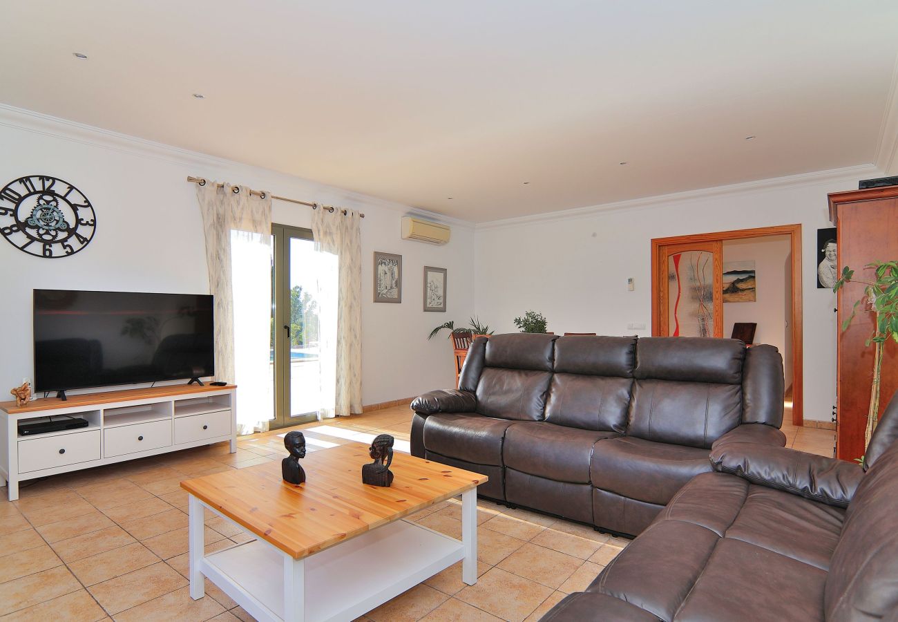 chalet, agréable, salon, télévision, terrasse.